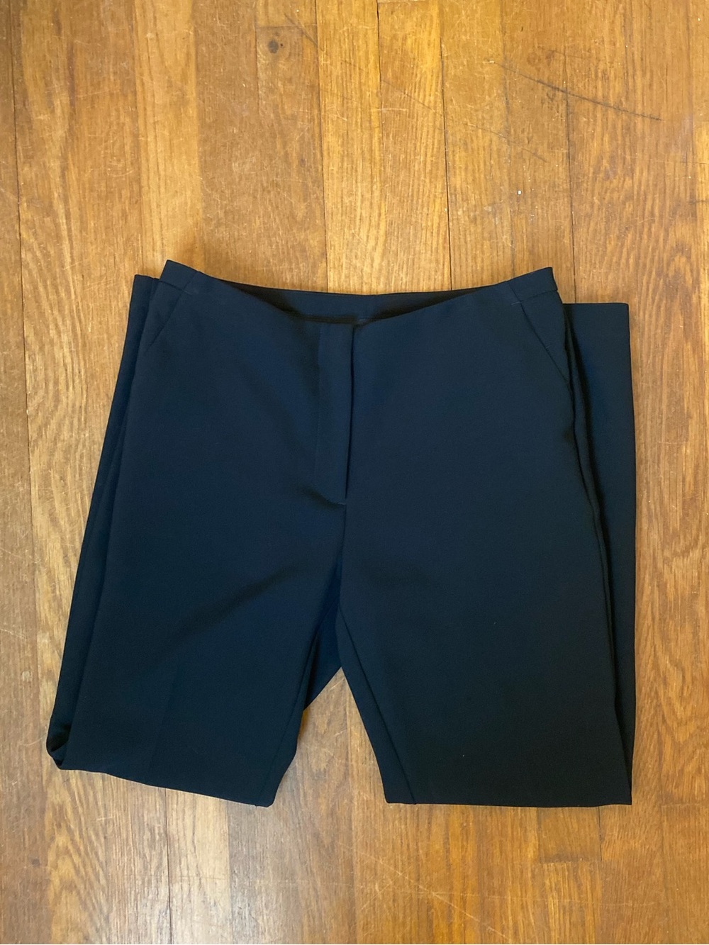 Chico's Straight Leg Mid Rise Black Ankle Trousers